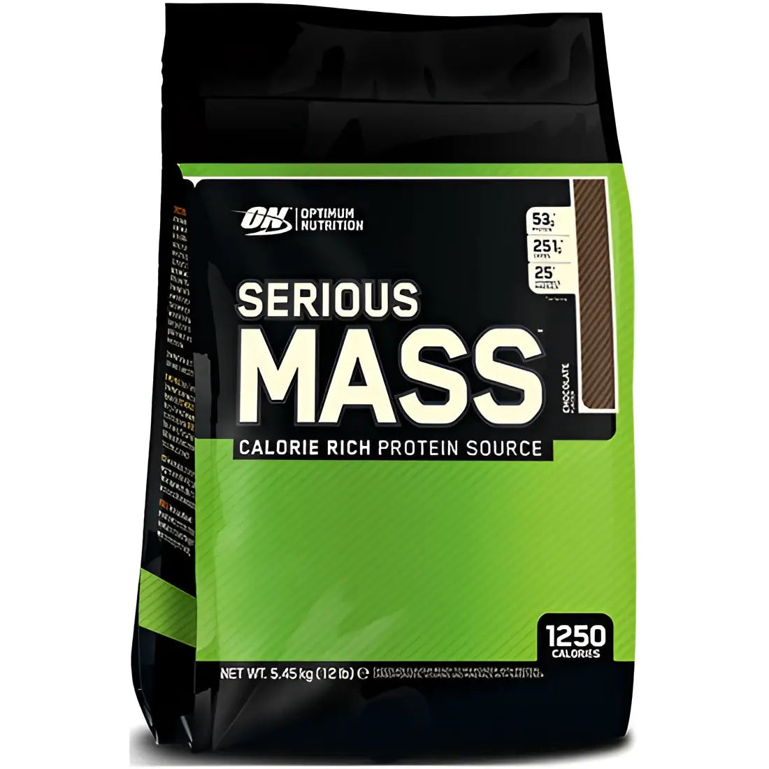Bolsa negra y verde lima de optimum nutrition serious mass ganador polvo de proteína sabor chocolate para ganancia